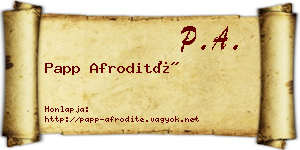 Papp Afrodité névjegykártya