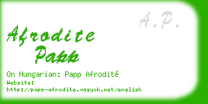 afrodite papp business card